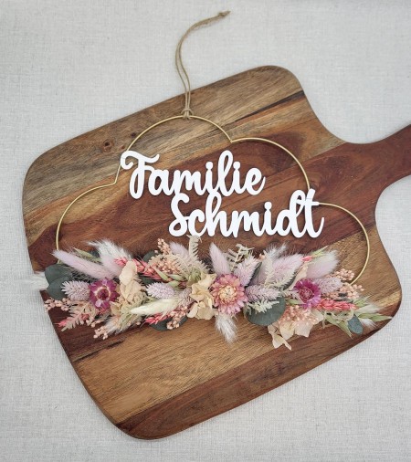 Trockenblumenkranz personalisierbar Wolke